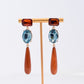 Brown Crystal Linear Drop Earrings