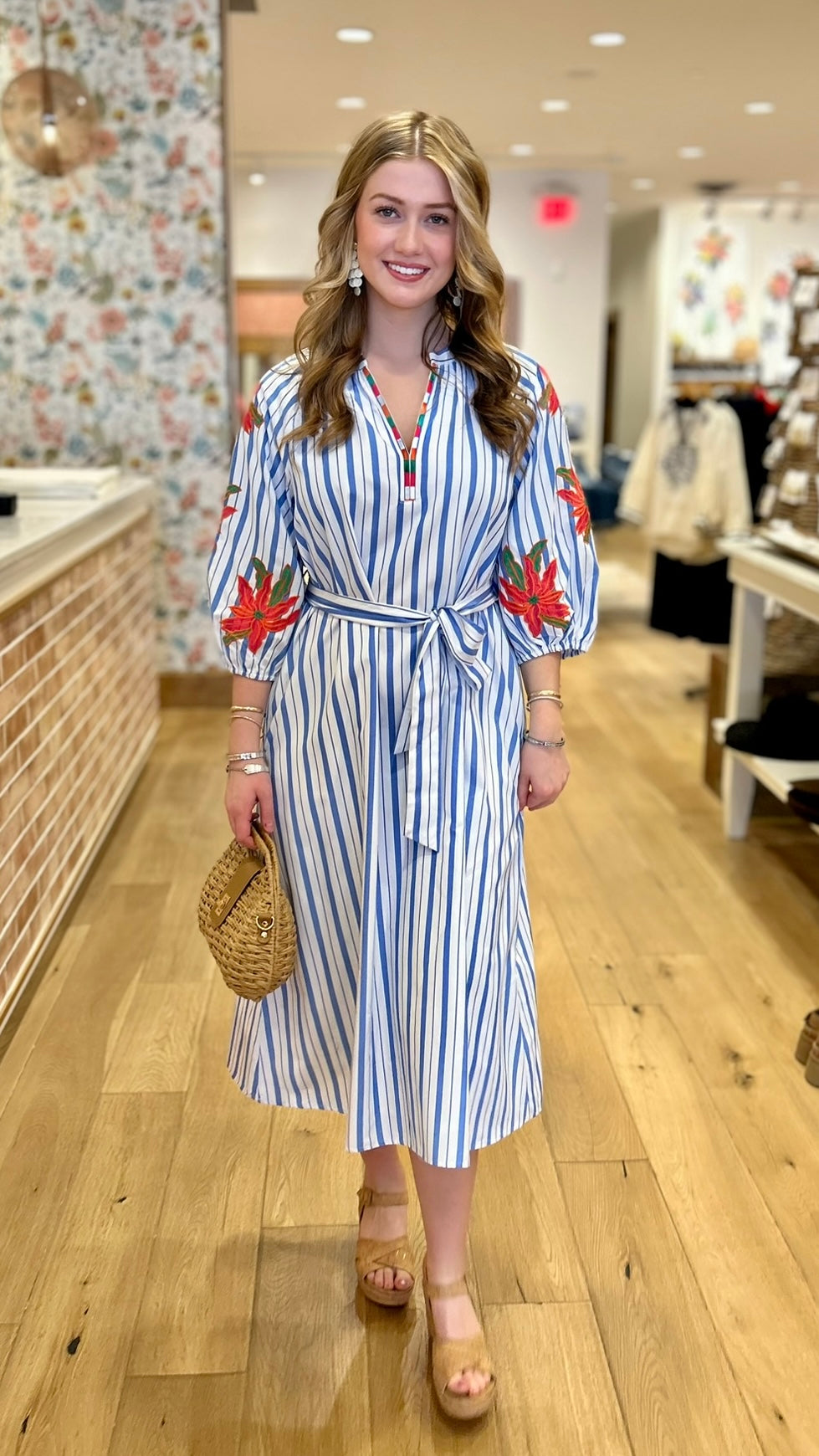 Cadence Flower Dress - Blue