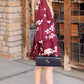 London Embroidered Mini Dress - Burgundy
