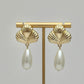 Leaf & Pearl Drop Earrings