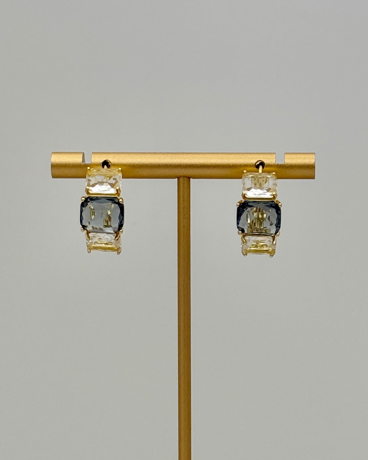 Zenzii Blue Crystal Hoop Earrings
