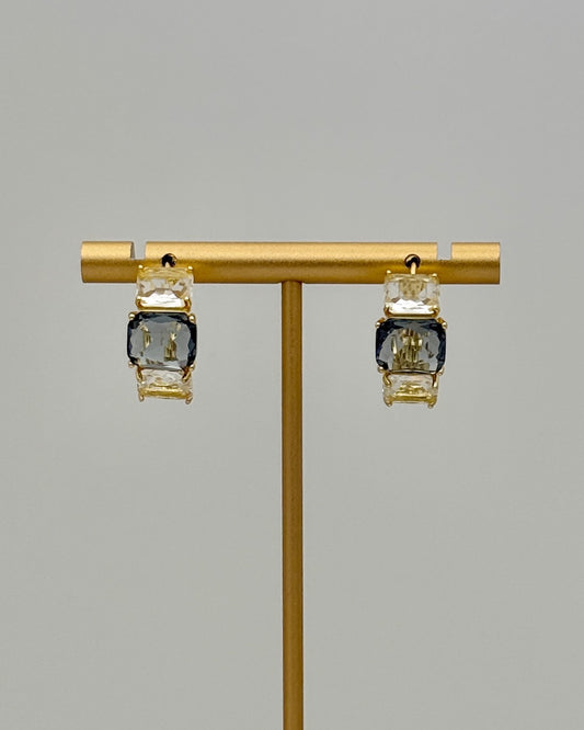 Zenzii Blue Crystal Hoop Earrings
