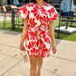 Sofia Nelda Dress - Red Damascus