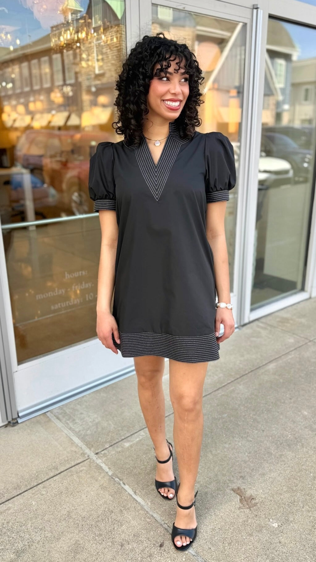 Charlotte Black Embroidered Dress