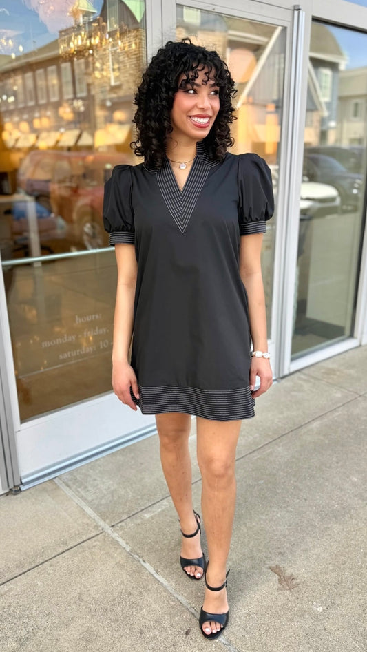 Charlotte Black Embroidered Dress