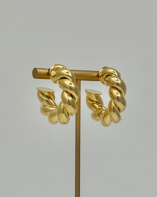 Coiled Gold Hoop Earrings