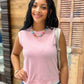 Elise Double Layered Knit Top - Pink