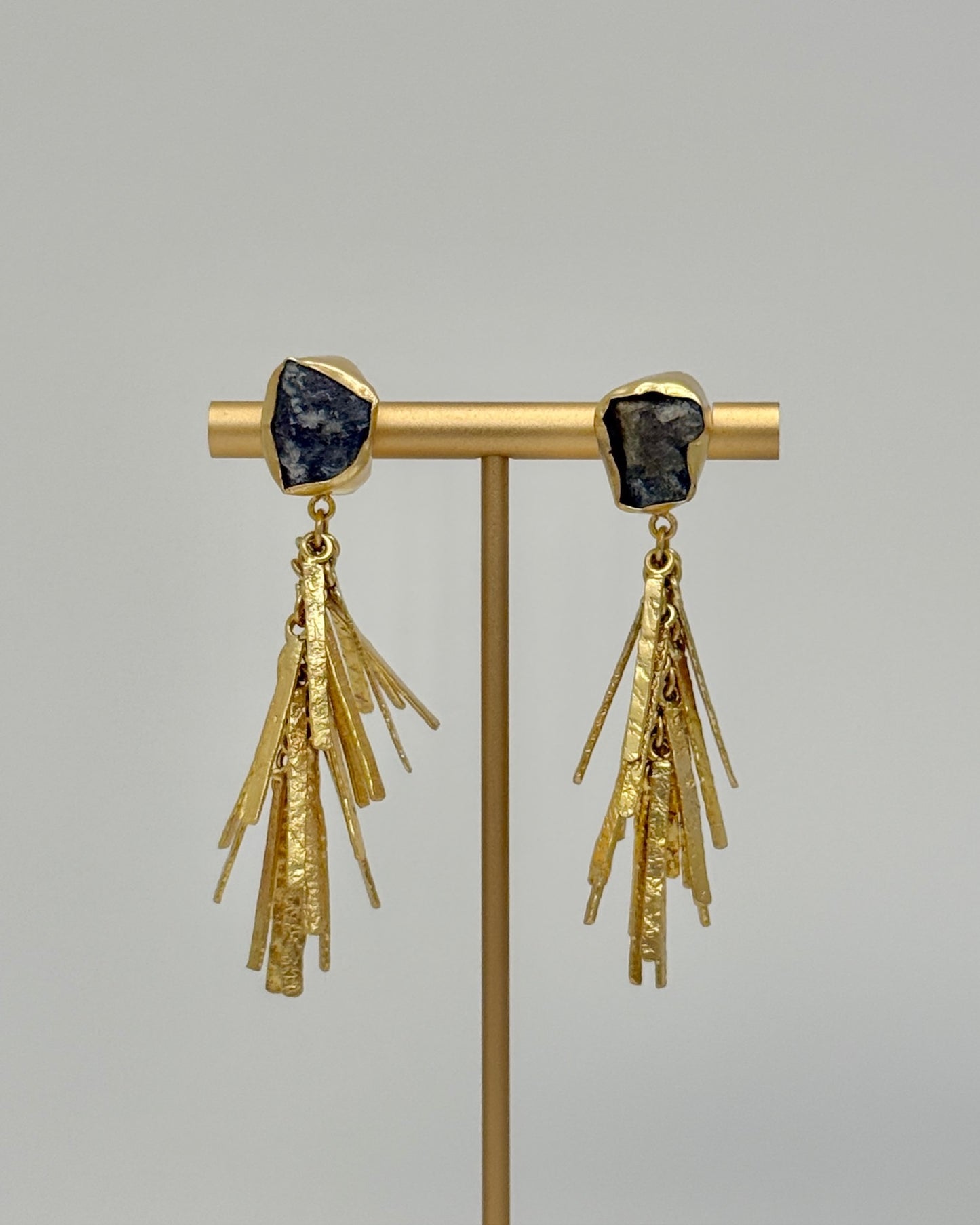 Earth Stone & Fringe Earrings