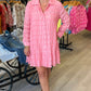Brenna Button Down Dress - Pink