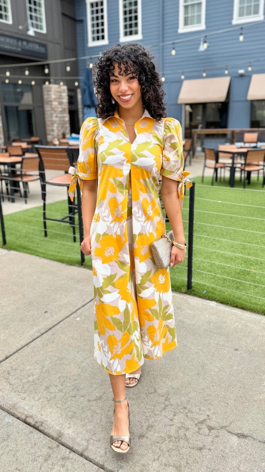 Uncle Frank Big Bloom Dress - Butter