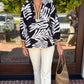 Megan Palm Tree Top - Black