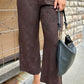 Jacquard Pull On Pant - Brown