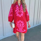 Clarissa Dress - Red & Pink