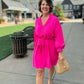 Pretty in Pink Shirt Dress - Hot Pink