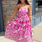 Lola Abstract Dress - Magenta