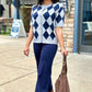 Erin High Waist Wide Leg Ponte Pant - Navy