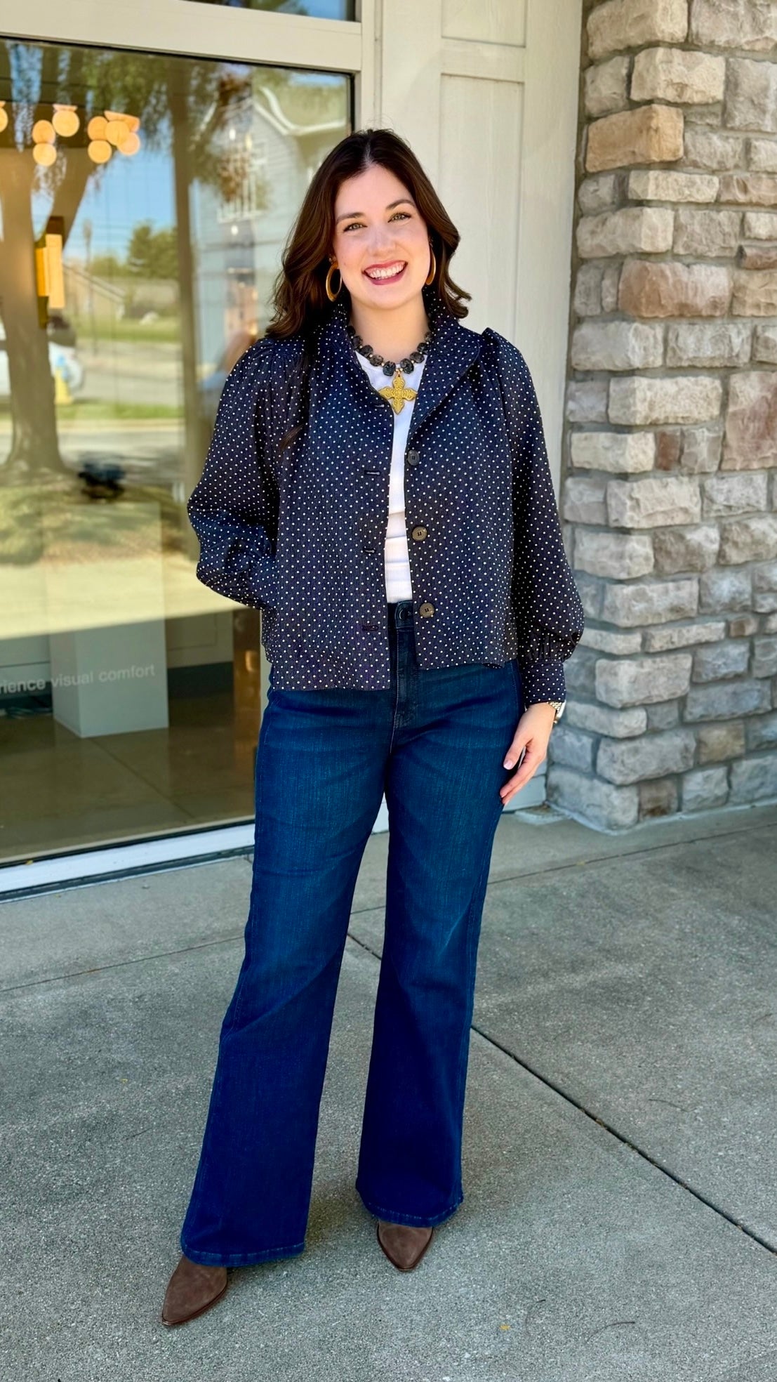 Dark Denim Polka Dot Jacket