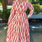 Guadalupe Savannah Stripe Dress - Red