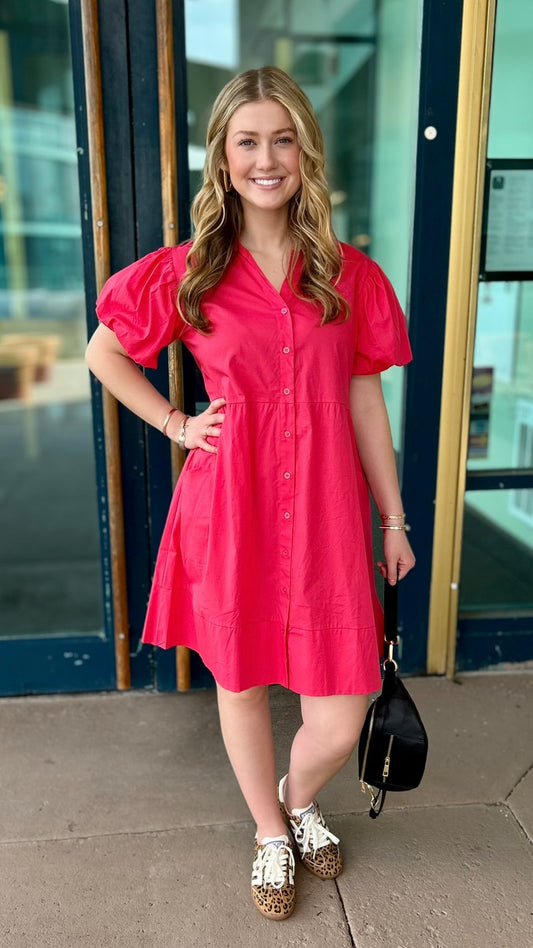 Sofia Nelda Dress - Coral