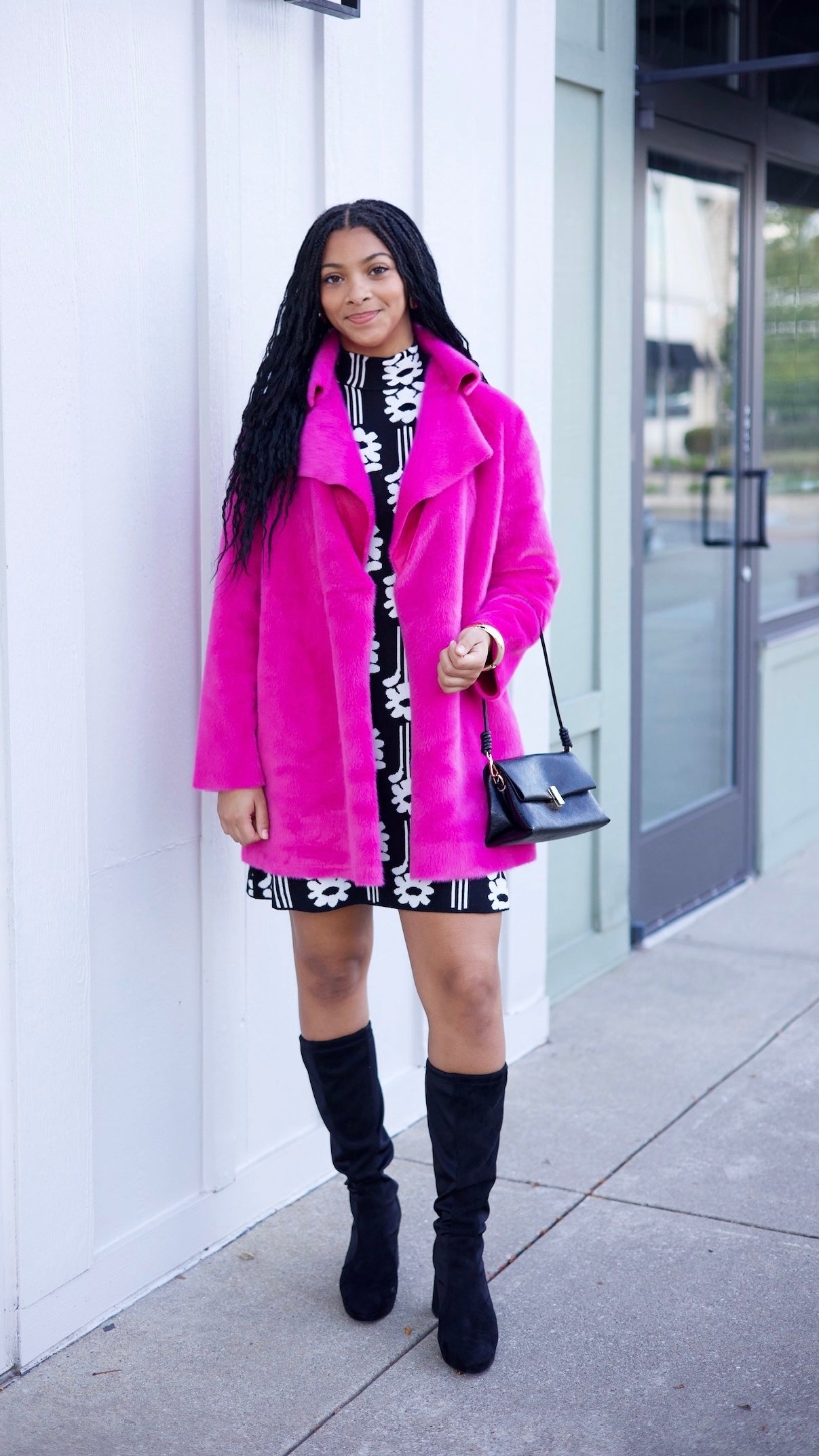 Ivy Jane Faux Fur Coat - Hot Pink