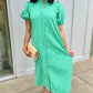 Serena Striped Midi Dress - Green