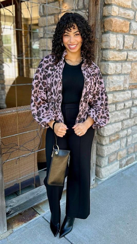 Cloe Animal Print Zip Jacket