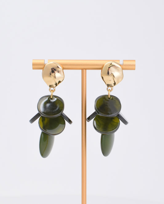 Olive Layered Disc Earrings