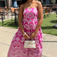 Lola Abstract Dress - Magenta