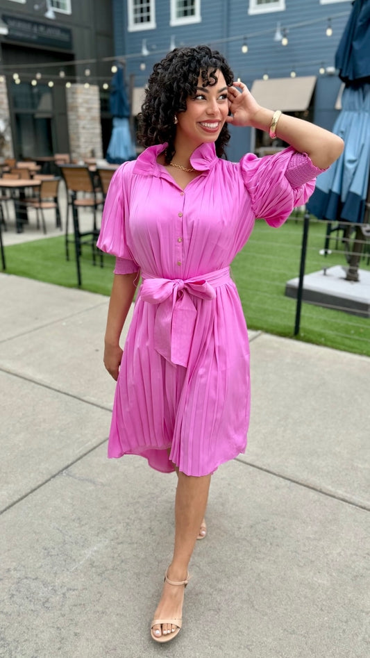 Emily McCarthy Rowan Dress - Fuchsia
