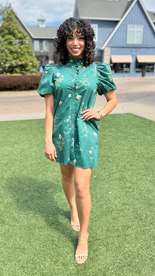 Tessa Floral Dress - Hunter