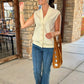 Penny Button Vest - Ivory