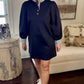 Julianna Long Sleeve Dress - Navy