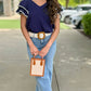 Evelyn Embroidered Ruffle Top - Navy