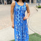 Harper Floral Pattern Dress - Blue Mix
