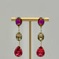 Fuchsia 3-Tier Drop Earrings