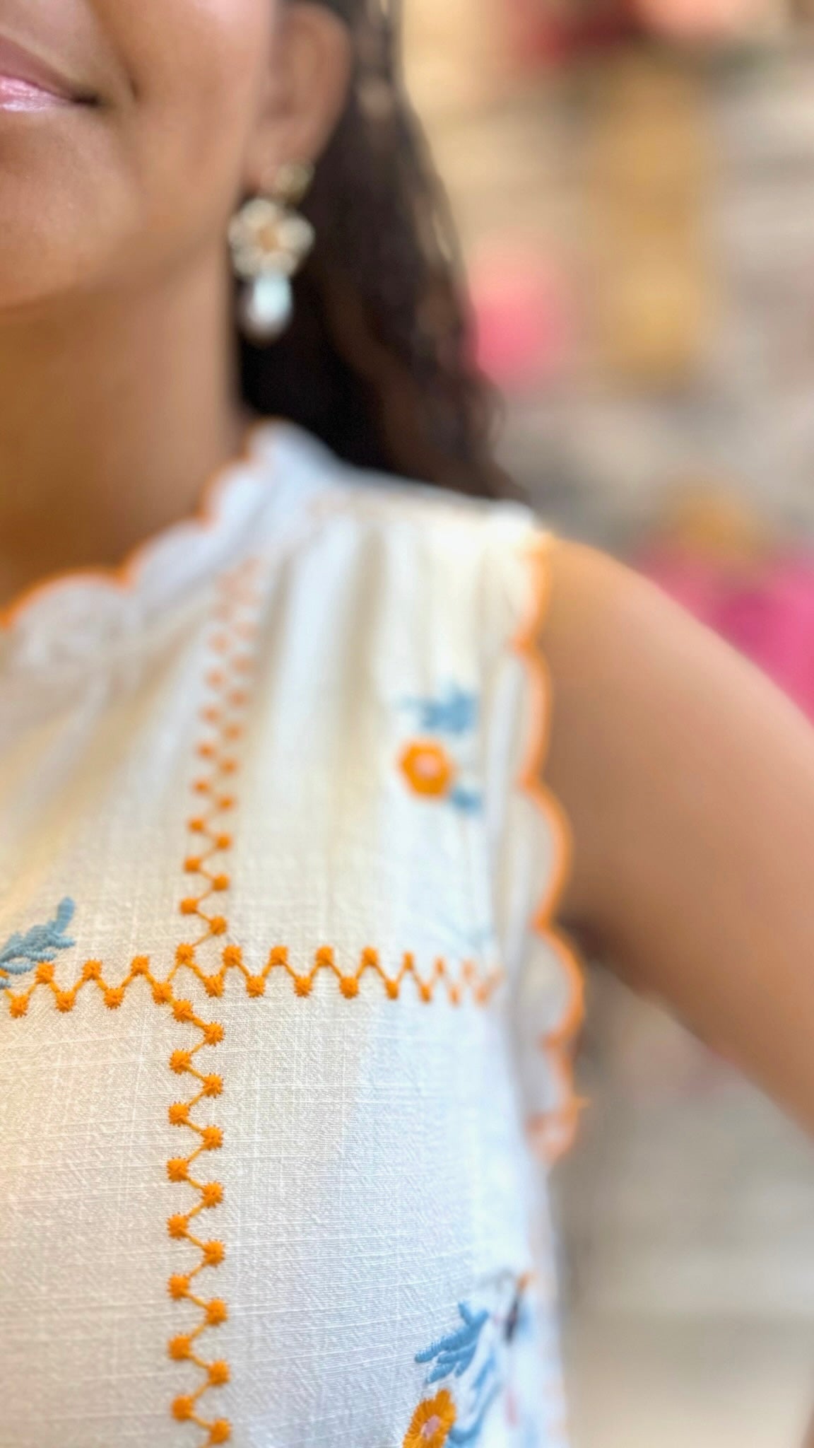 Lori Embroidered Dress - Ivory