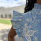 Kenzie Floral Embroidered Dress - Blue
