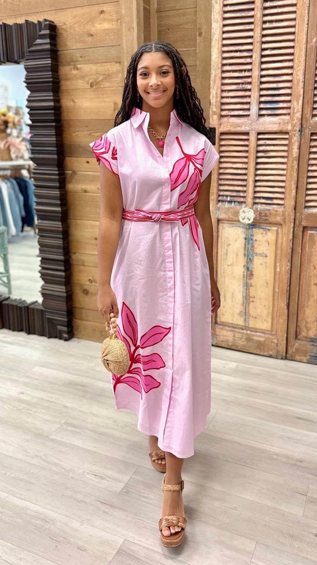 Paige Dress - Pink Elephant