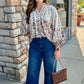 Maddie Floral Long Sleeve Top - Ecru