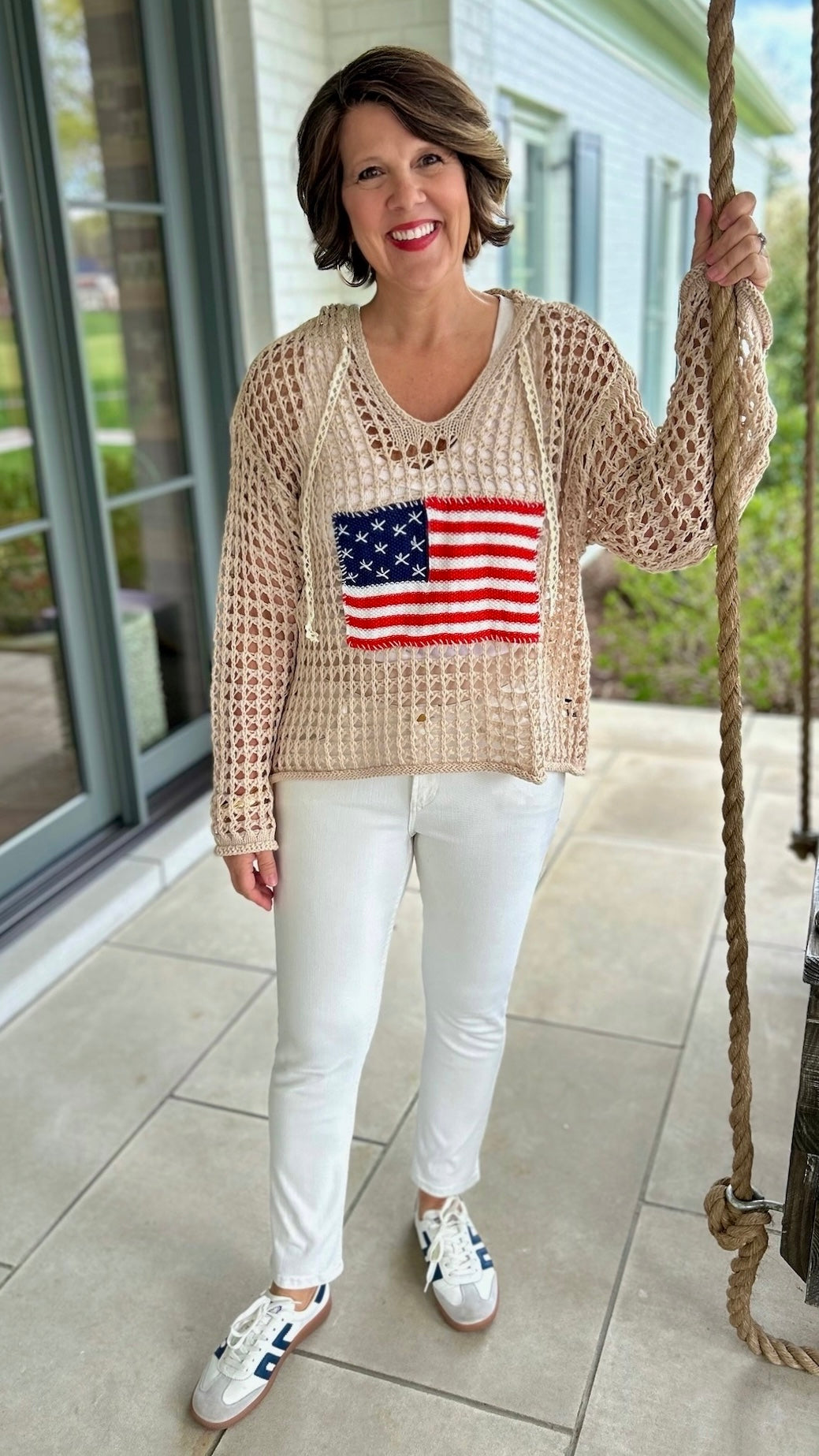 God Bless The USA Hoodie - Beige