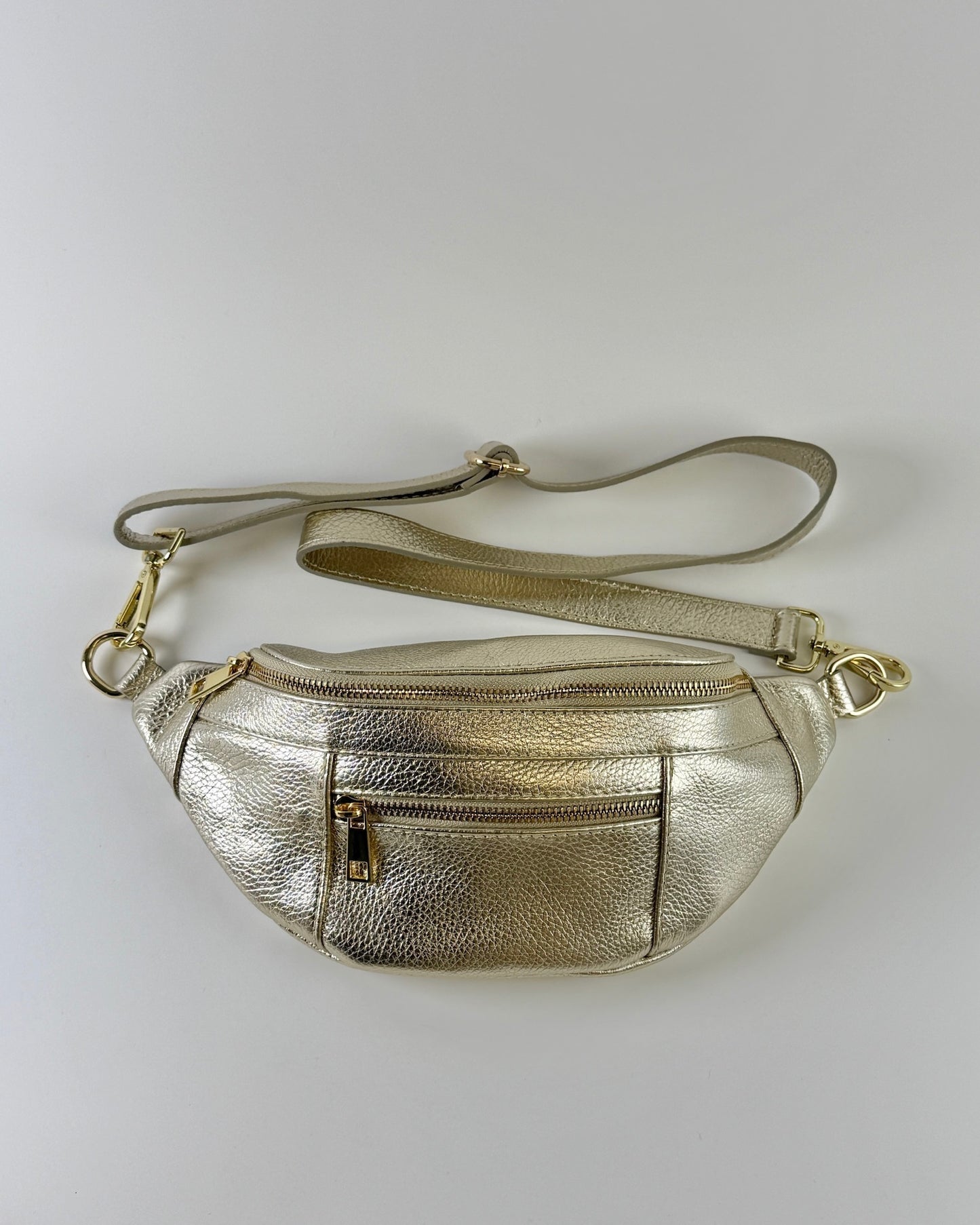 Gold Leather Fanny