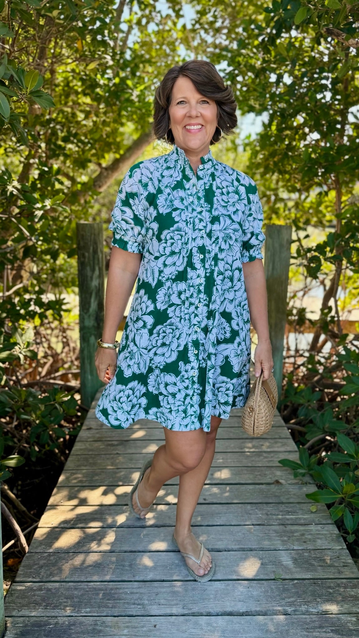 Uncle Frank Pintucked Dress - Green