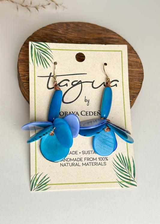 Tagua Anita Earrings - Turquoise Combo