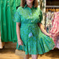 Uncle Frank Flounced Hem Shirt Dress - Green