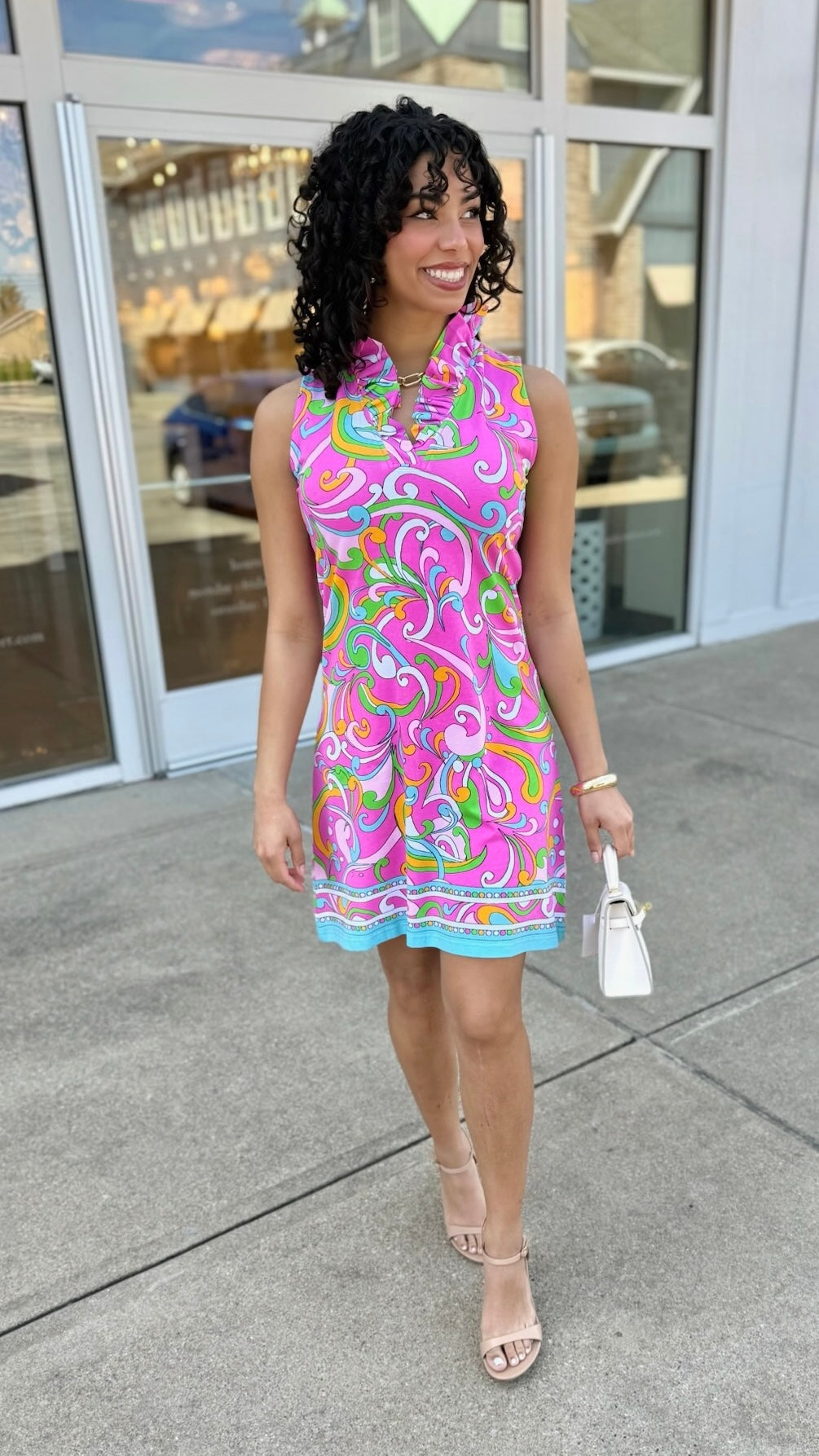 Tabi Pink Multi Swirl Dress