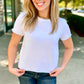 Michael Stars Jackie Raw Edge Crew Neck Tee - White