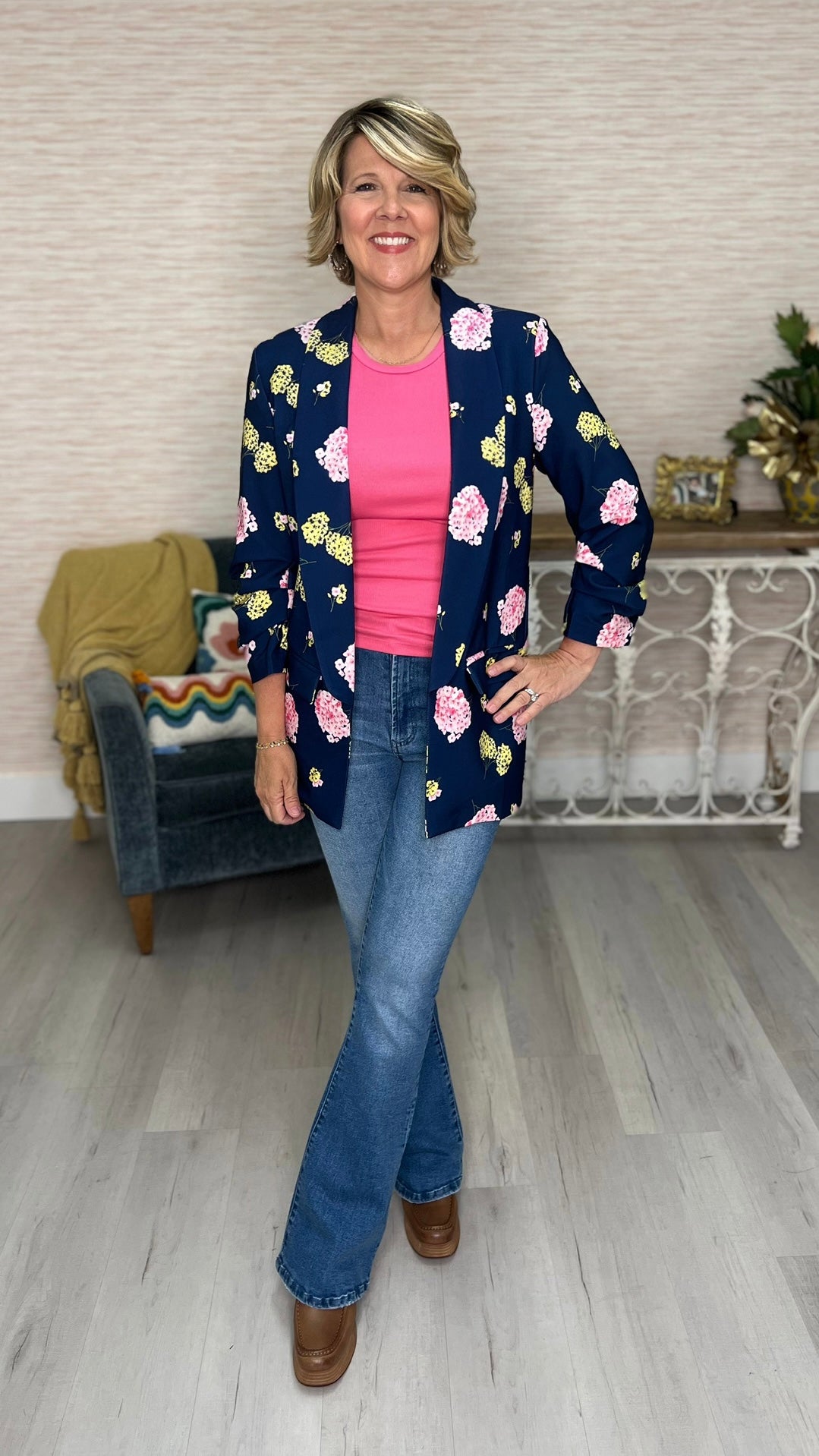 Navy Hydrengia Weekend Blazer