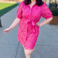 Jade Pink Placket Lace Shirt Dress