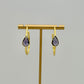Amethyst Crystal Teardrop Hoop Earrings