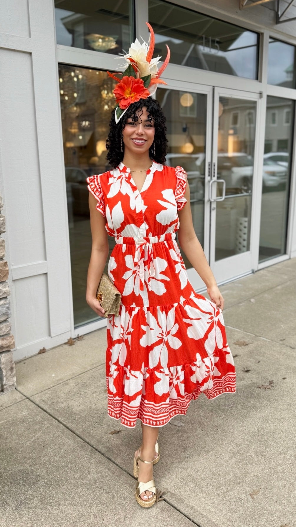 Saylor Tiered Dress - Orange